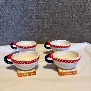 Dept. 56 Storybook “Humpty Dumpty” Handpainted Broken Egg Tea Cups Set Of 4